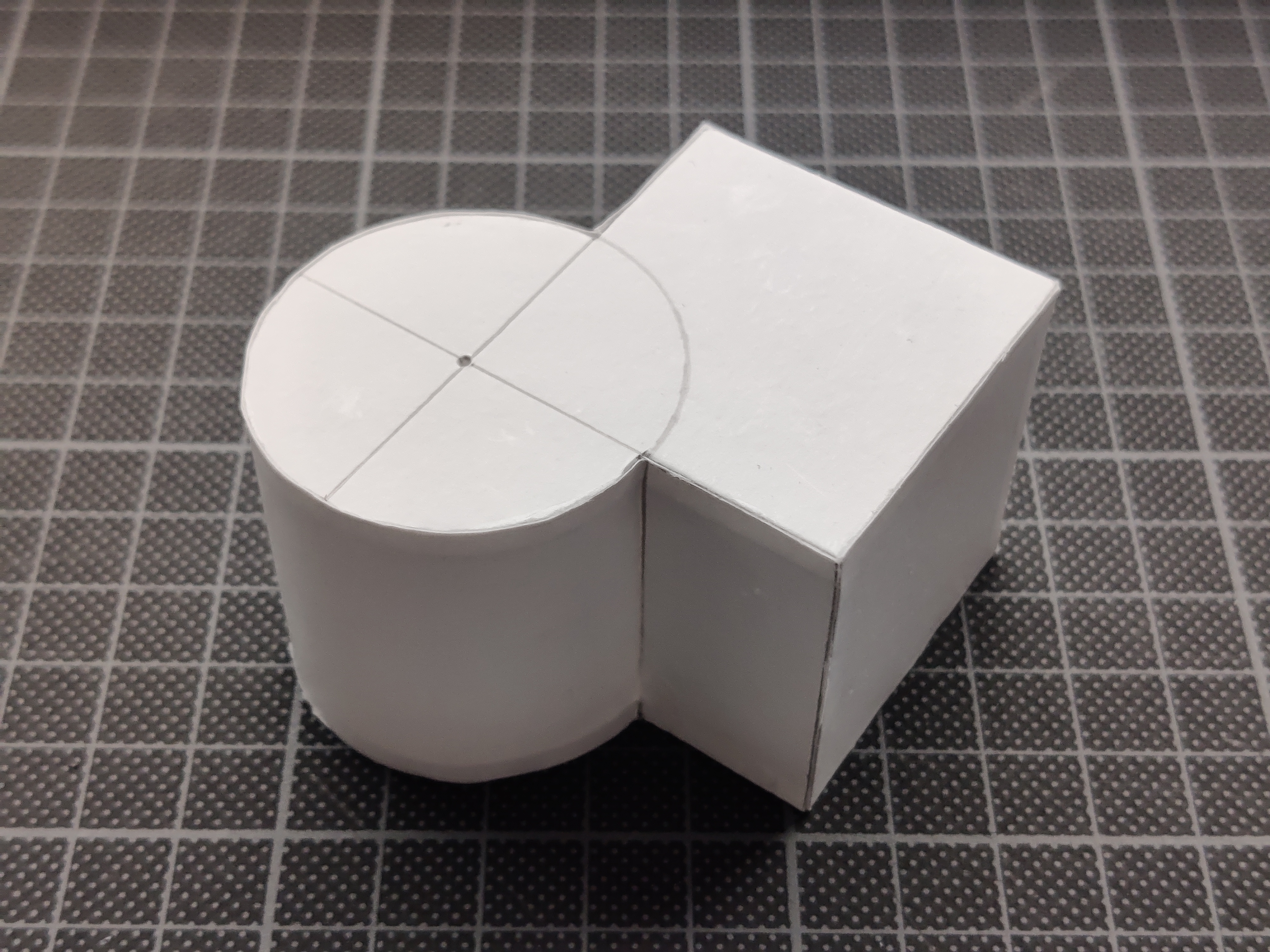 Cube and cylinder combination