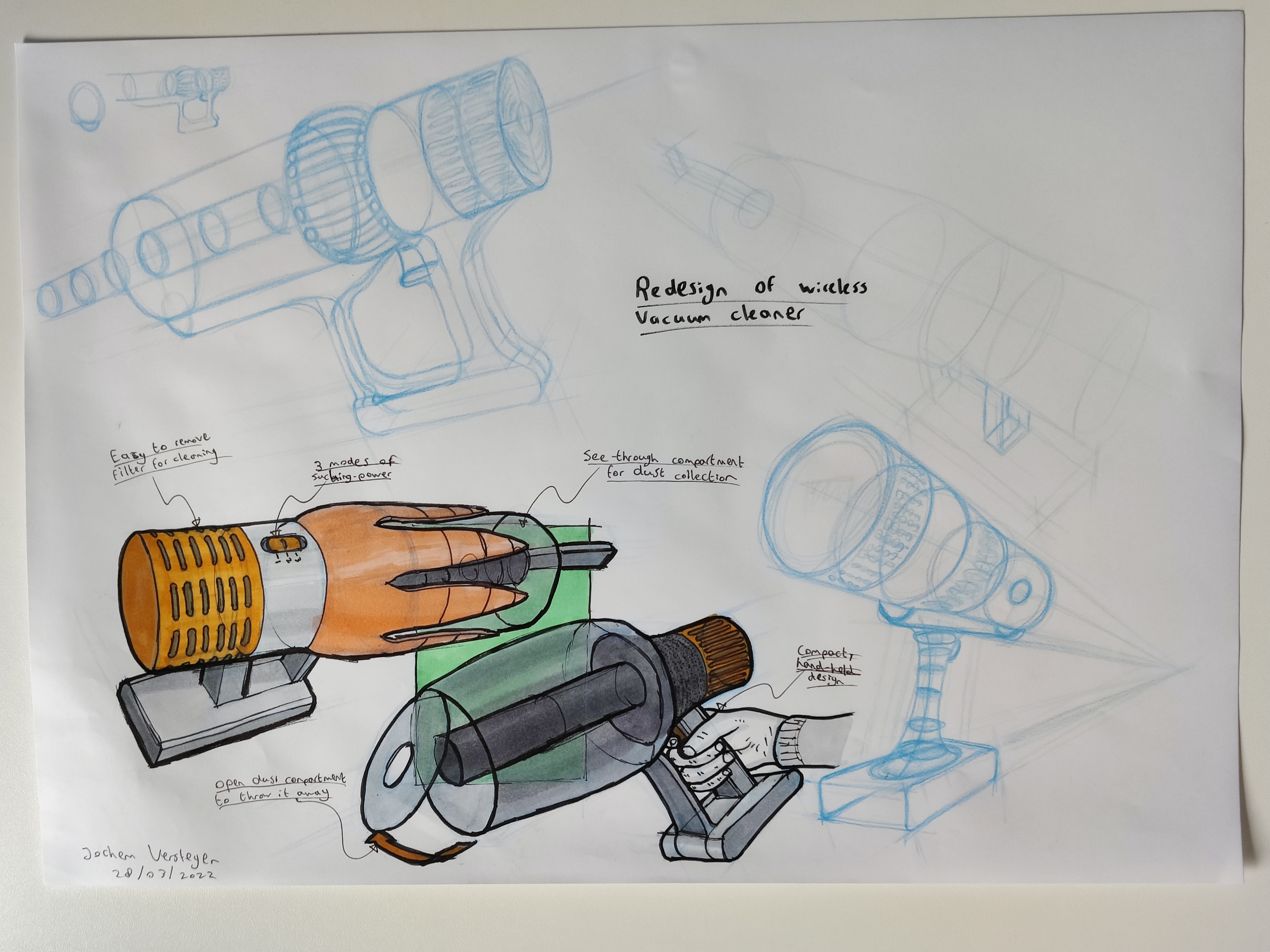 Vaccuum cleaner sketch (redesigning products)
