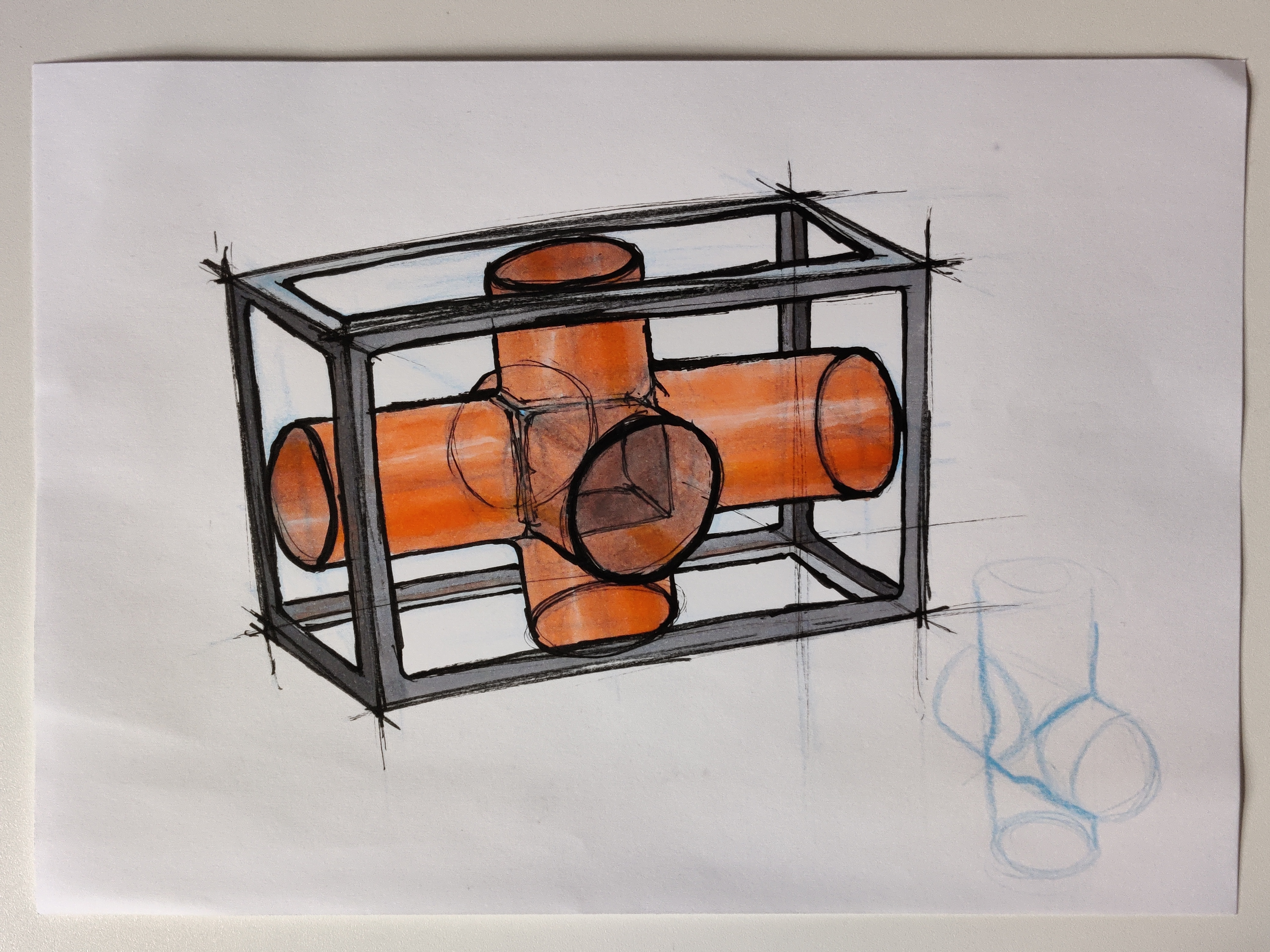 Box with holes sketch (combined shapes excercise)