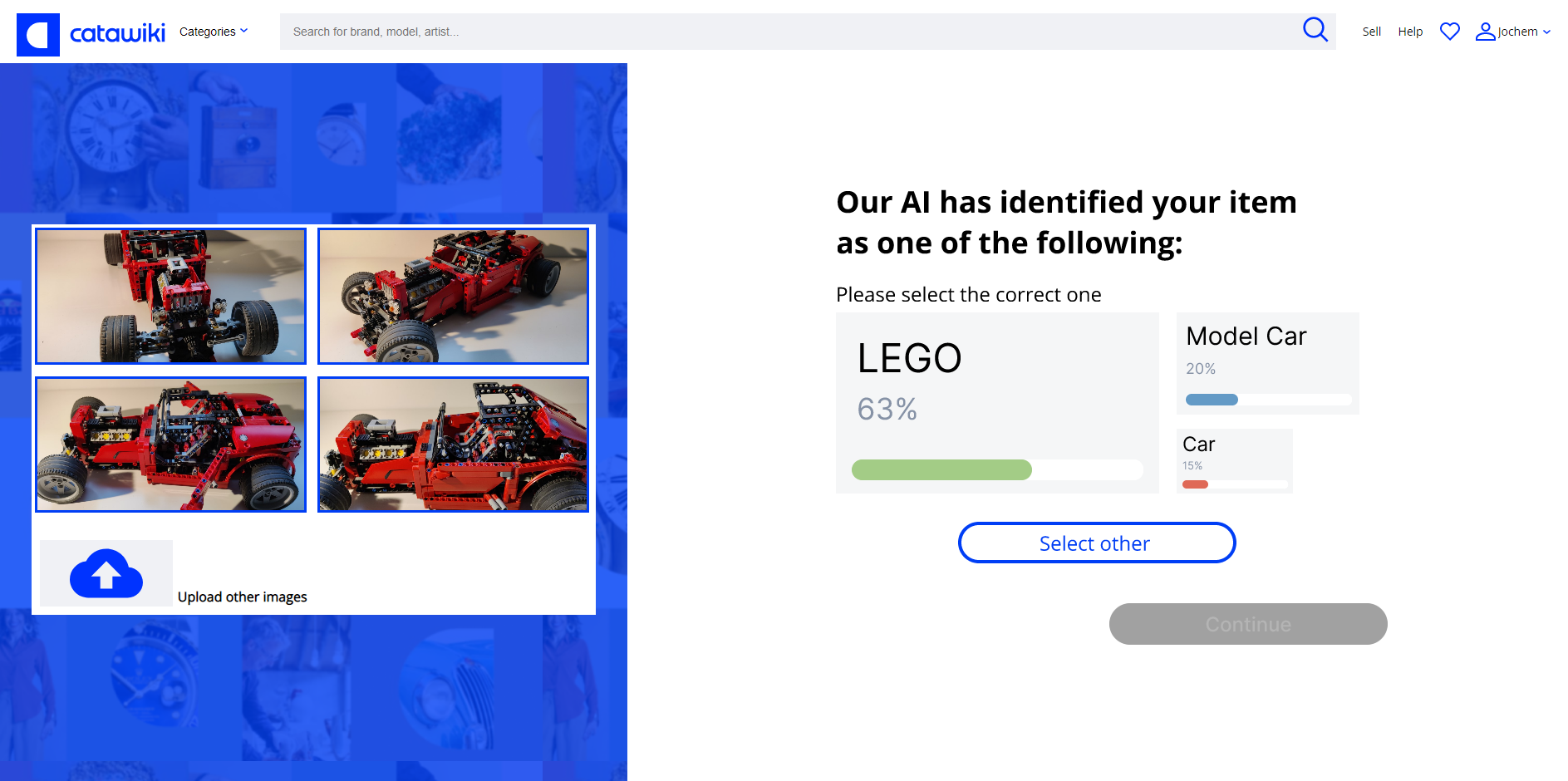 Result after image recognition